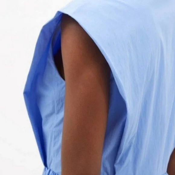 CO EXAGGERATED SHOULDER SLEEVELESS SHIRT DRESS - Picture 5 of 9